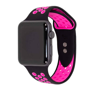 Active Pro Silicone Apple Watch Bands Pink Black by Epic Watch Bands