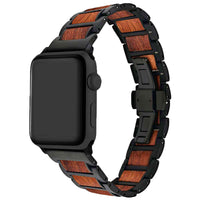 Apple Watch Wood Metal Hybrid Band [All Black] - Wils Fabrik